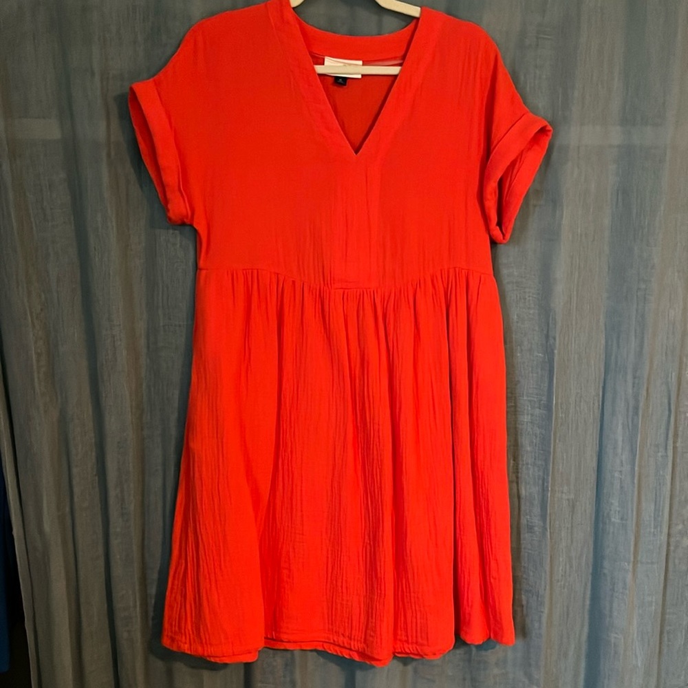 Universal Thread - red double gauze dress with pockets